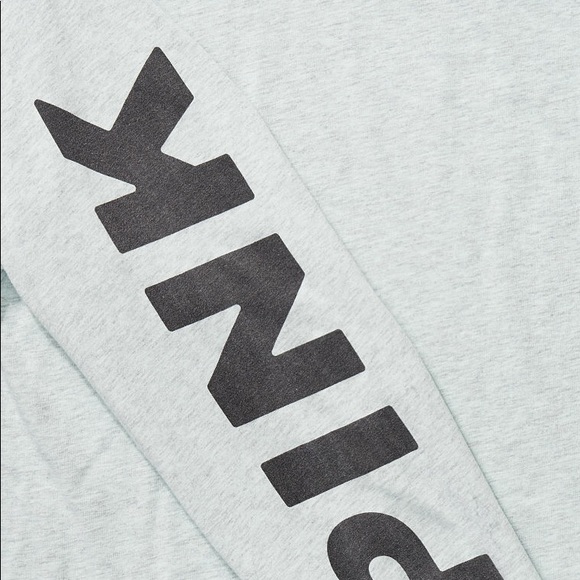 💕VS PINK LIGHT BLUE LOGO CAMPUS TEE LONG SLEEVE - Picture 4 of 6